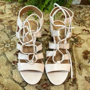 Coach cream lace up sandals. Size 6.